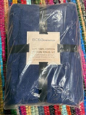 BCBGeneration Navy Cotton Towel Set - 6 PC